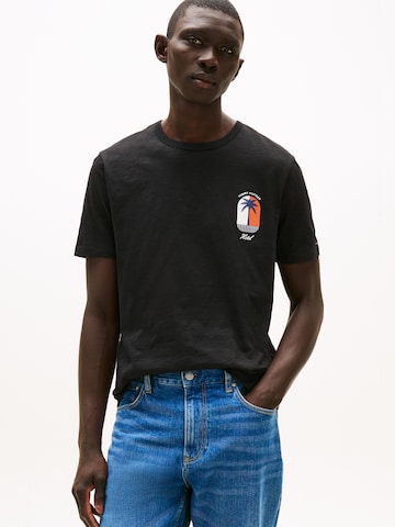 TOMMY HILFIGER Shirt 'PALM TREE' in Black: front