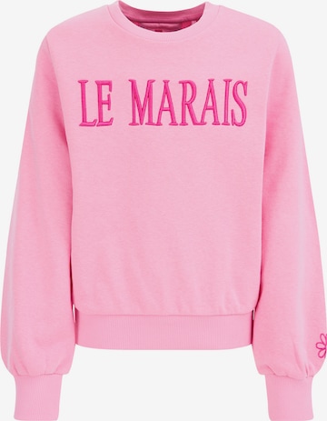 Sweat-shirt WE Fashion en rose : devant