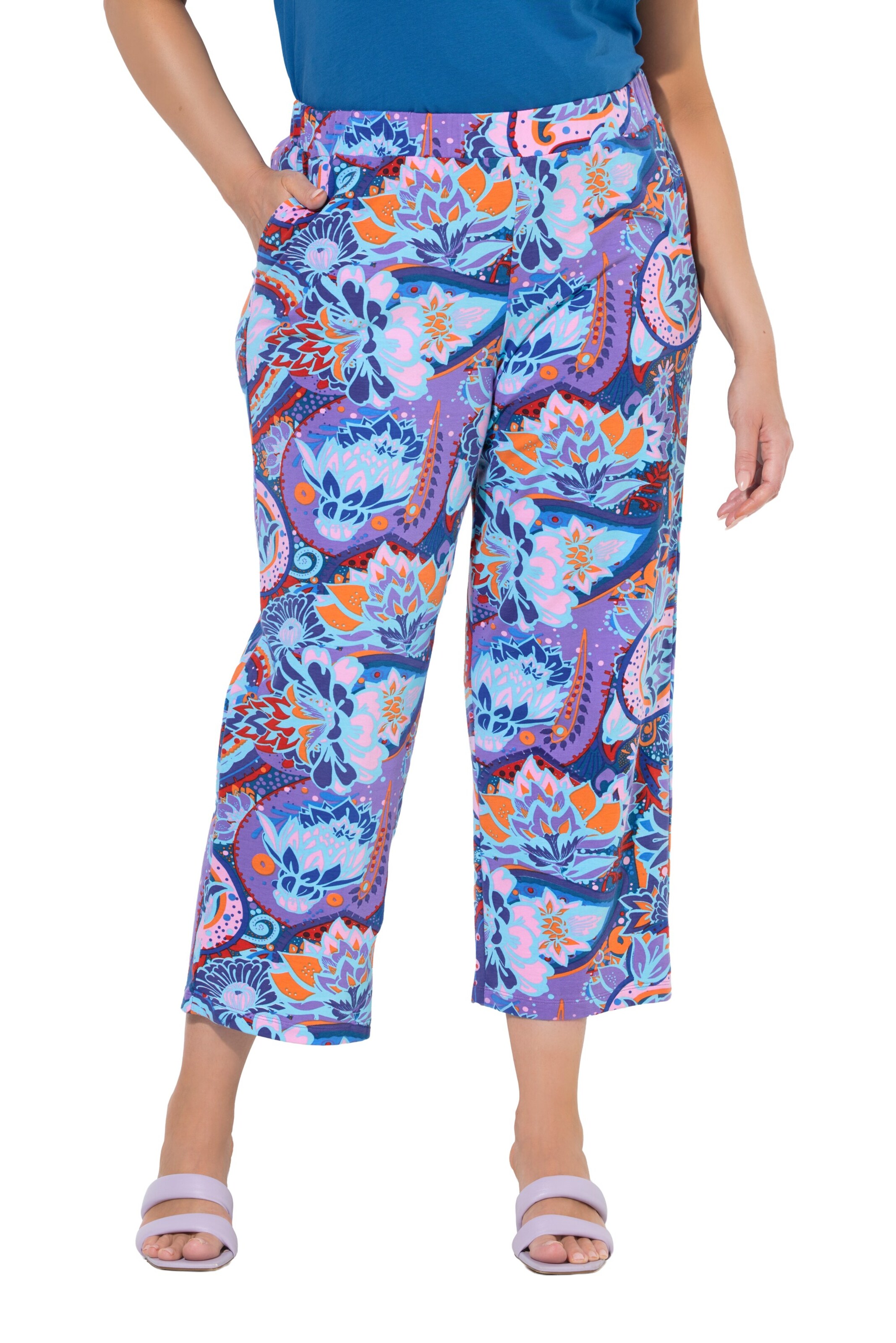 Ulla Popken Regular Broek in Lila: voorkant