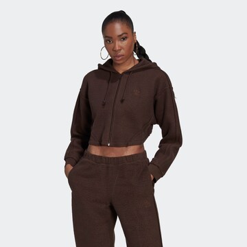 ADIDAS ORIGINALS Sweat jacket 'Loungewear' in Brown: front