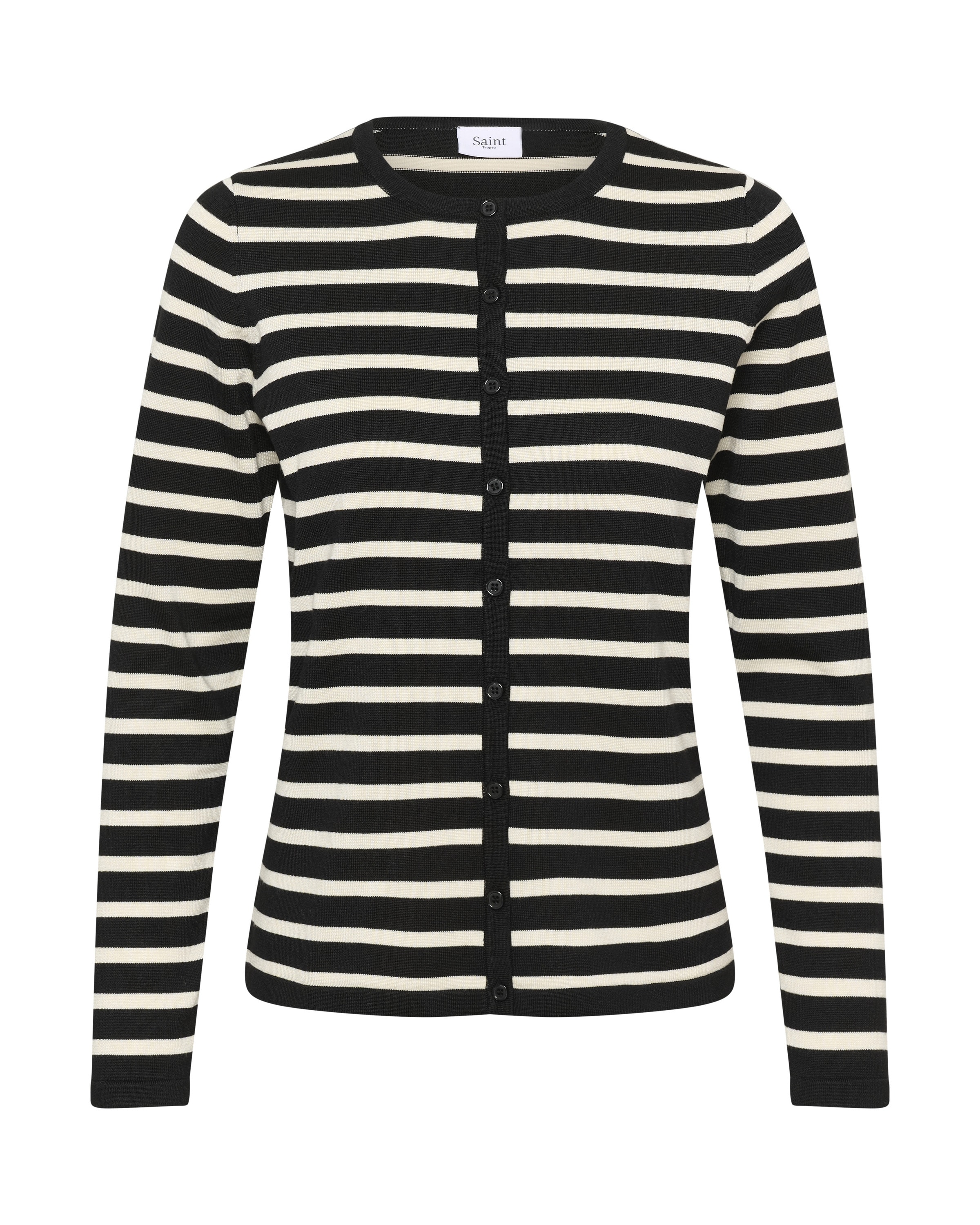 SAINT TROPEZ Strickjacke in Schwarz: Vorderseite