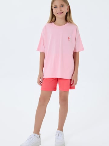 Set de la U.S. POLO ASSN. pe portocaliu: față