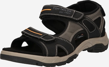 TOM TAILOR Trekingové sandály – černá: přední strana