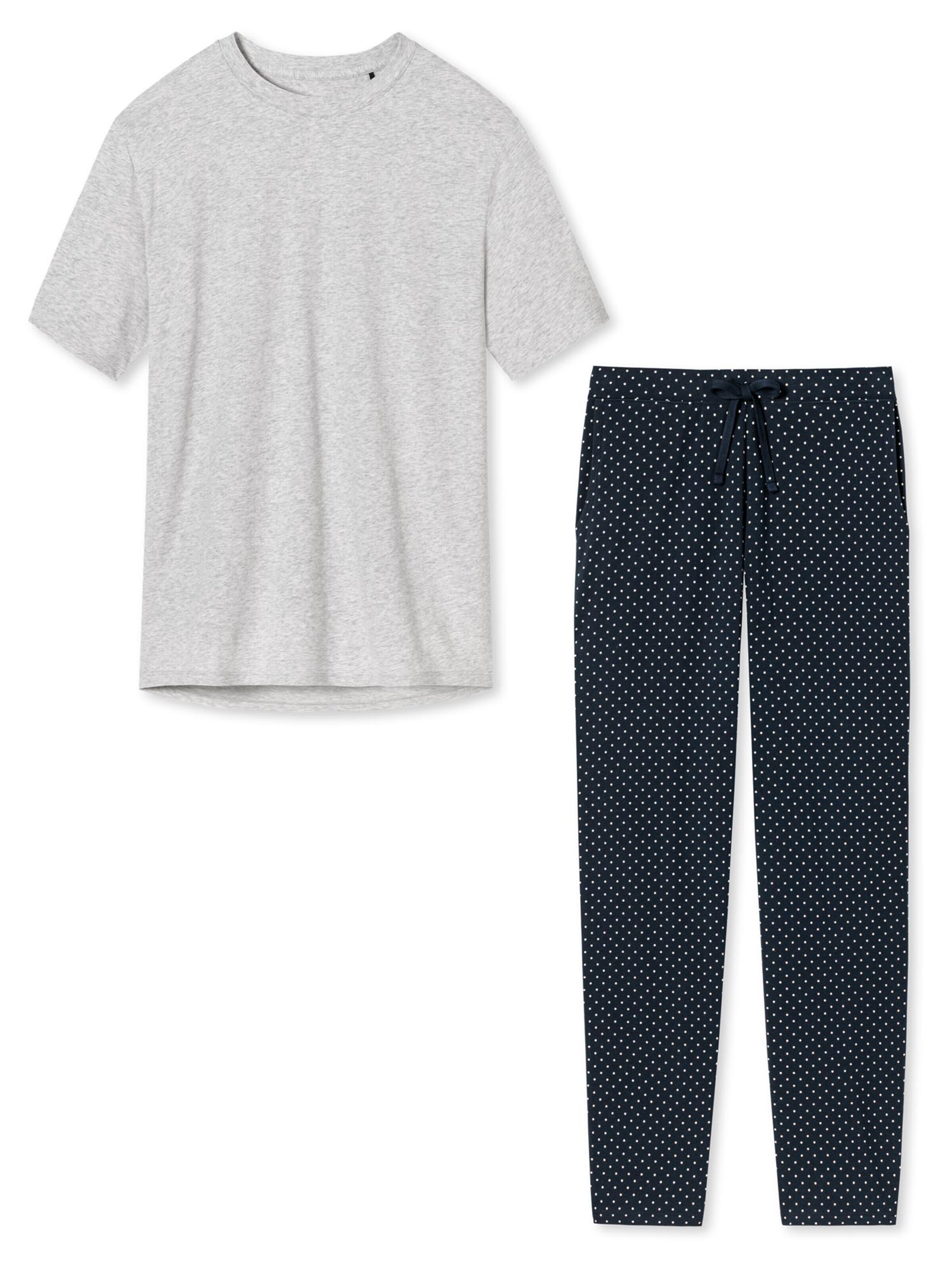 SCHIESSER Pajama 'Cotton' in Blue: front