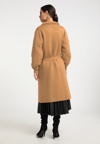 faina Knitted Coat in Brown