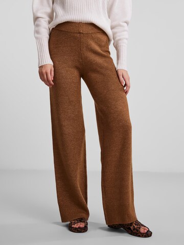 PIECES Wide leg Pants 'Celic' in Brown: front