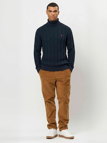 U.S. POLO ASSN. Sweter ' UMDashe ' w kolorze niebieski: przód