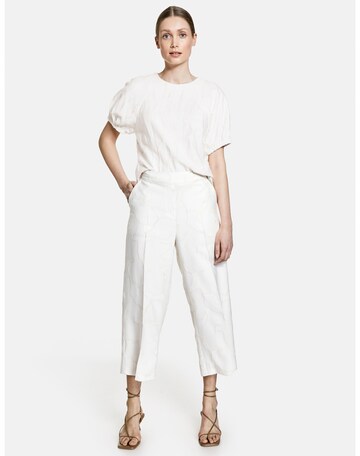 TAIFUN Wide leg Pleated Pants in White