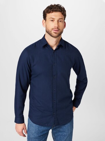 JACK & JONES Slim fit Button Up Shirt 'Orion' in Blue: front
