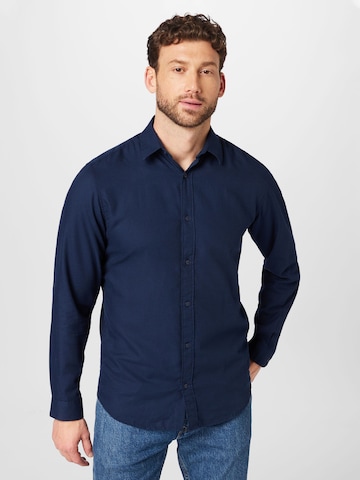 JACK & JONES Slim fit Button Up Shirt 'Orion' in Blue: front