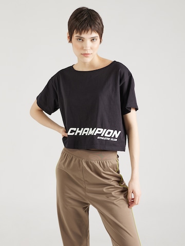 Champion Authentic Athletic Apparel Λειτουργικό μπλουζάκι σε μαύρο: μπροστά