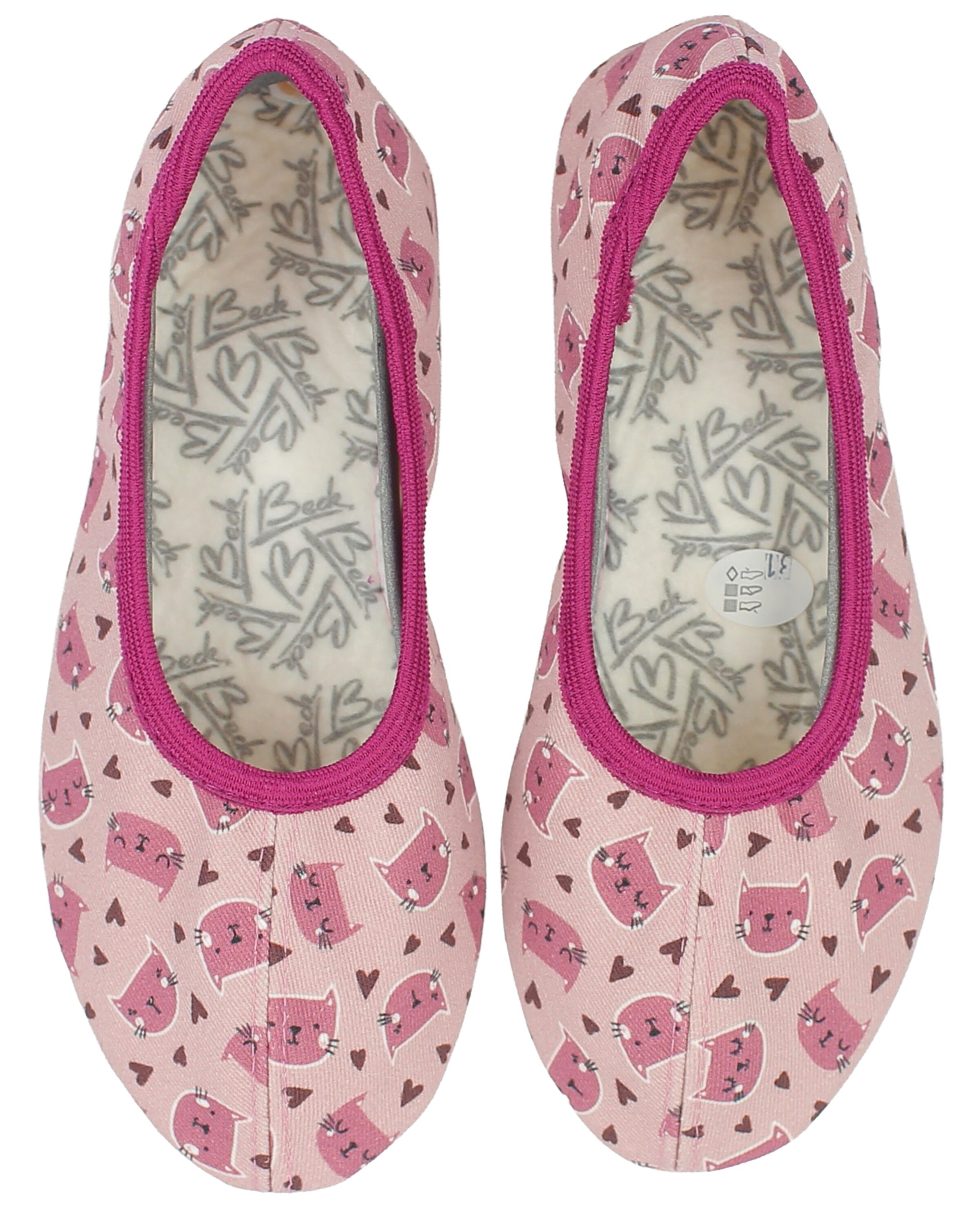 BECK Pantofle 'Cats' – pink