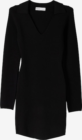 Robes en maille Bershka en noir : devant