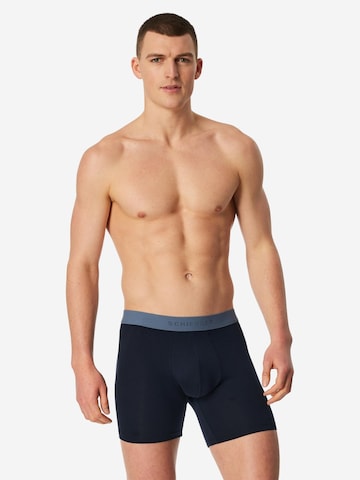 SCHIESSER Long Boxer ' 95/5 Organic Cotton ' in Blau: Vorderseite