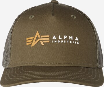 Cappello da baseball di ALPHA INDUSTRIES in verde: frontale