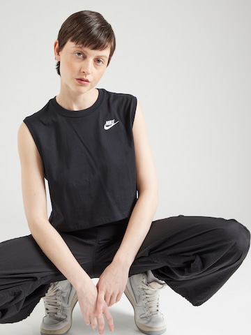 Nike Sportswear Топ 'CLUB' в черно: отпред