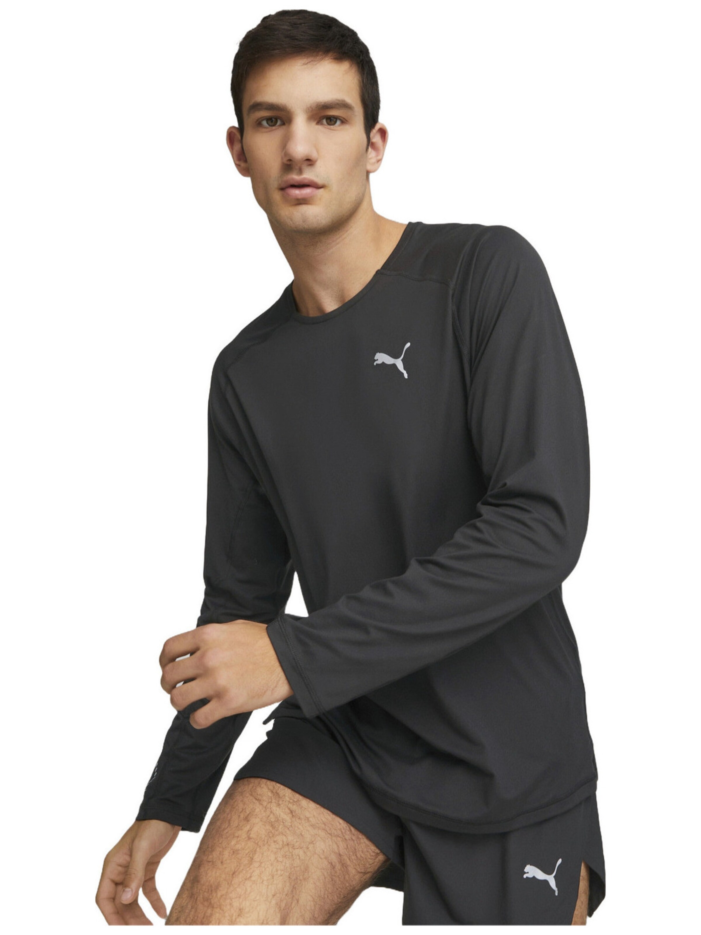 PUMA Shirt 'Run Cloudspun Ls Tee' in Black: front