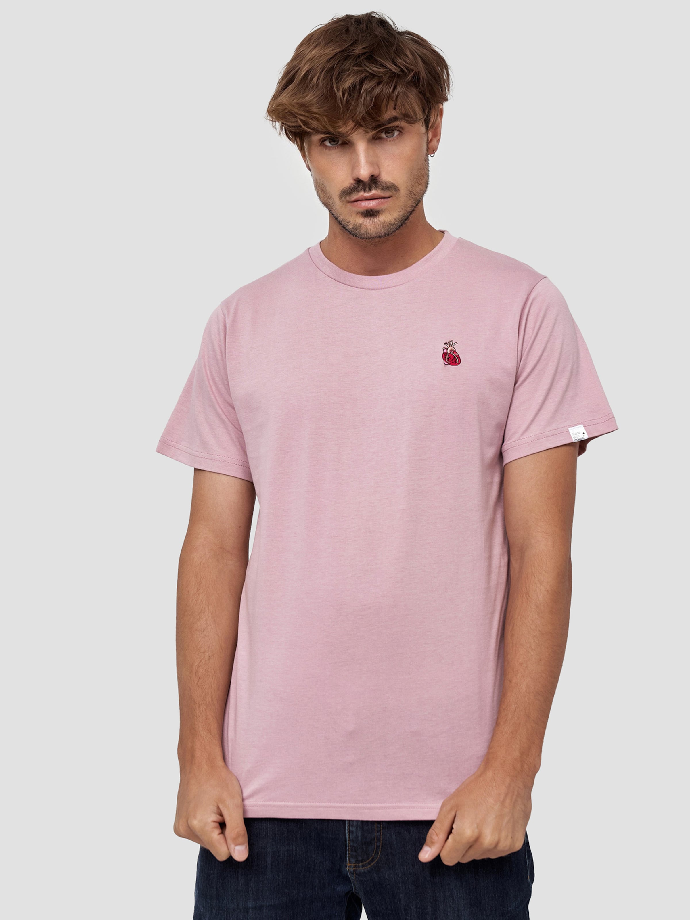 Männer Shirts Mikon T-Shirt 'Herz' in Pink - WX19700