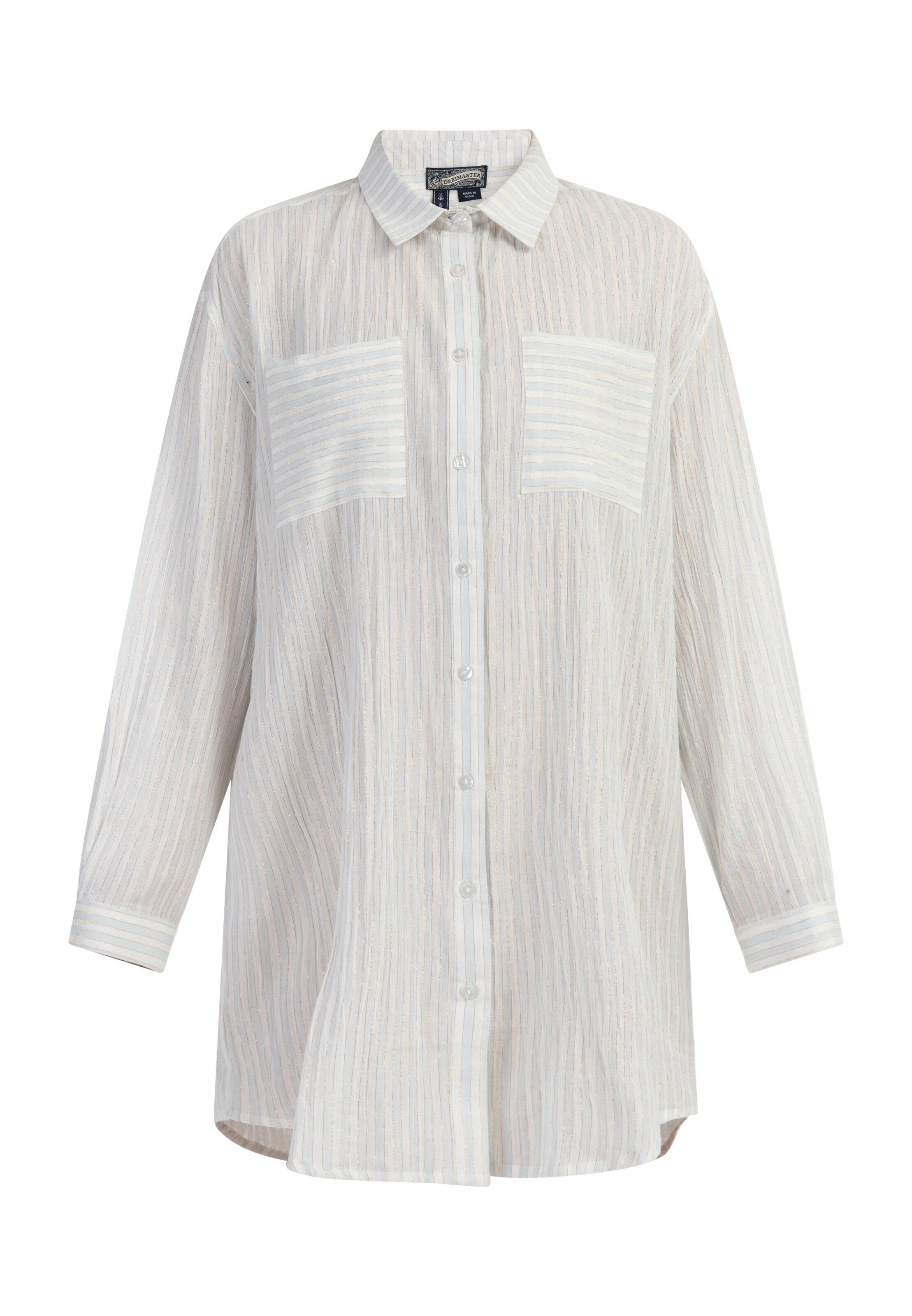 Rochie tip bluză de la DreiMaster Vintage pe alb: față