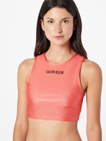 Calvin Klein Swimwear Bralette Bikini Top in Red: front