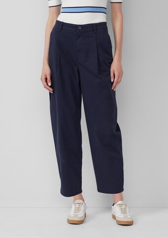 s.Oliver Loosefit Bandplooibroek in Blauw: voorkant