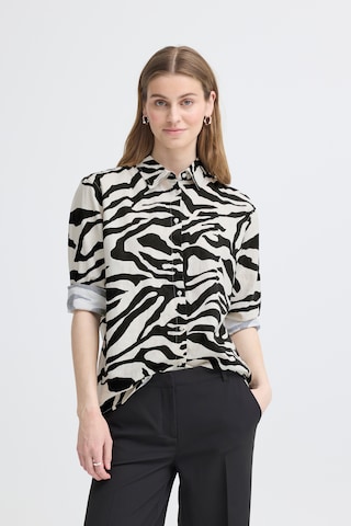 ICHI - Blusa 'LINNO' em bege: frente