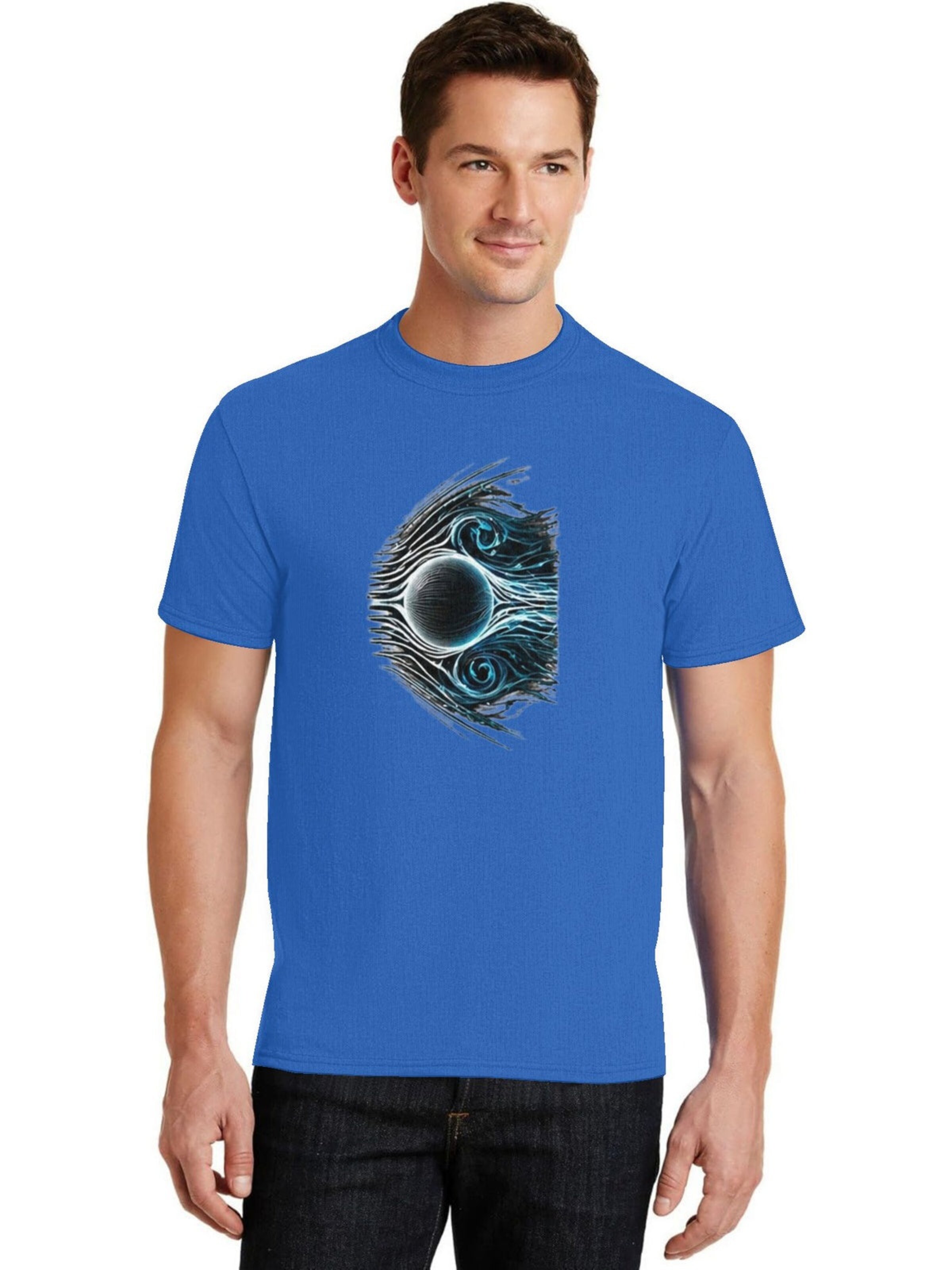 HUSKSWARE Shirt 'Grafik'‌‌‌‌‌‌ in Blau: Vorderseite