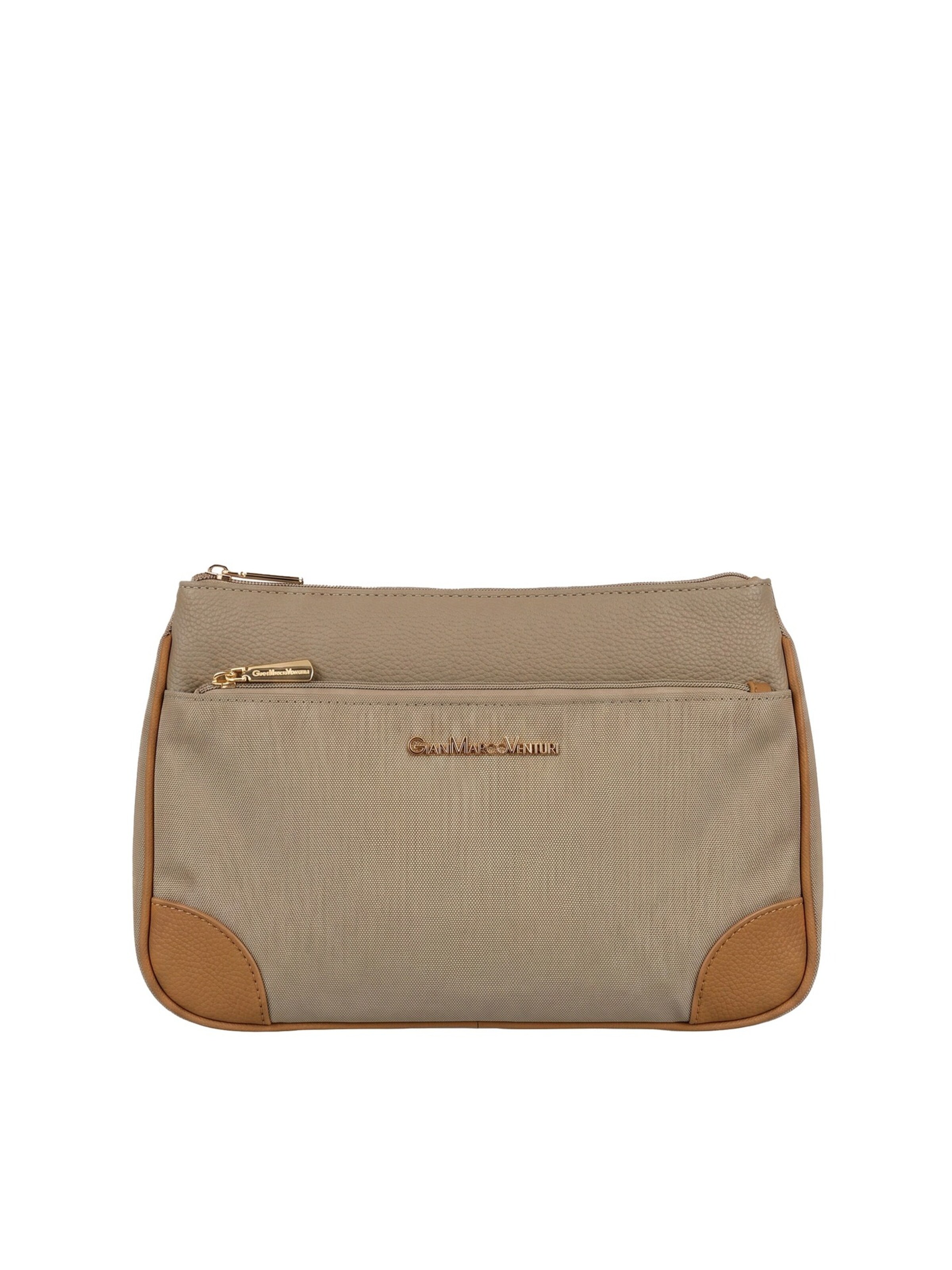 Borsa a tracolla di GianMarco Venturi in beige: frontale