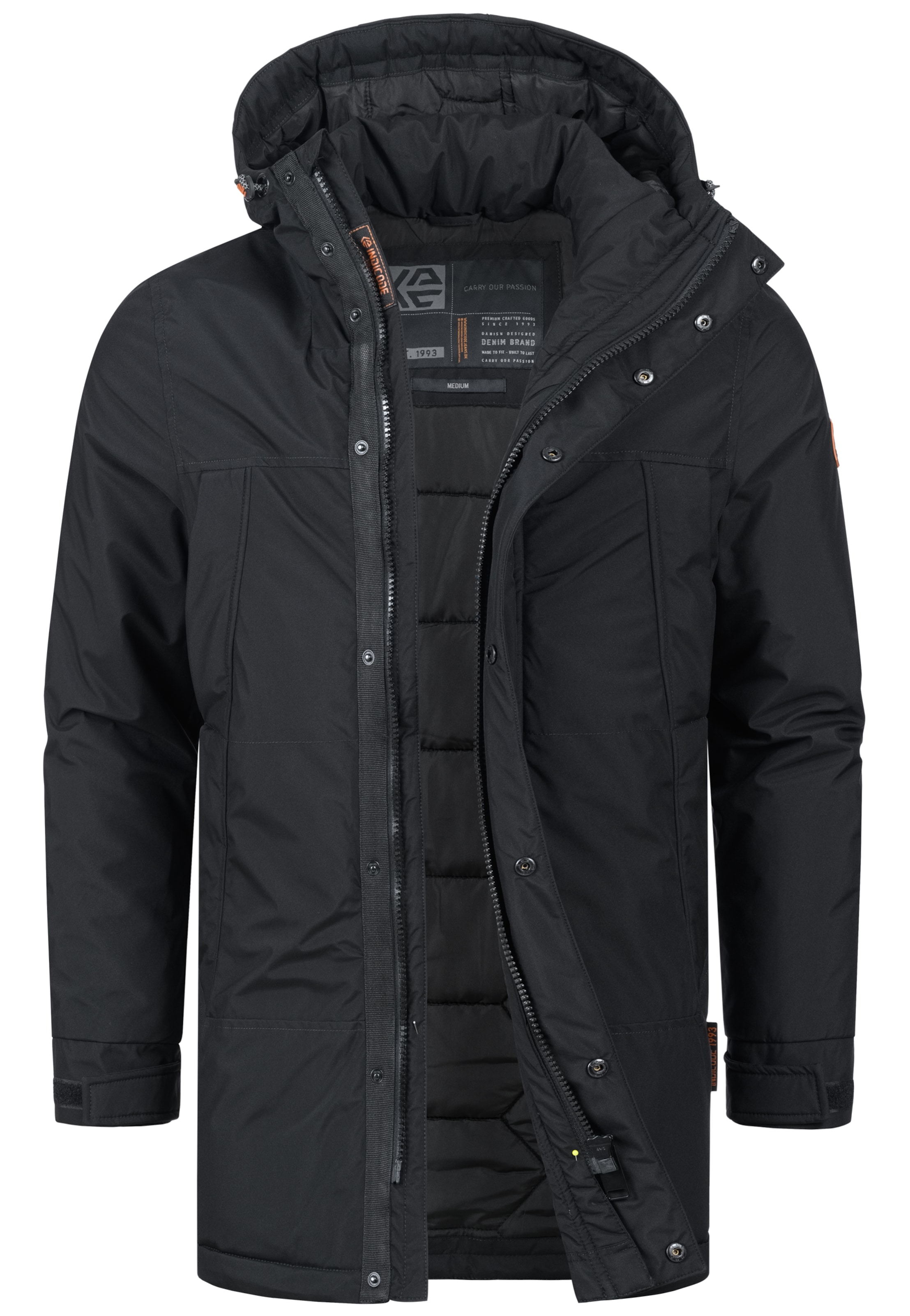 INDICODE JEANS Winter Jacket 'INBenyot' in Black: front