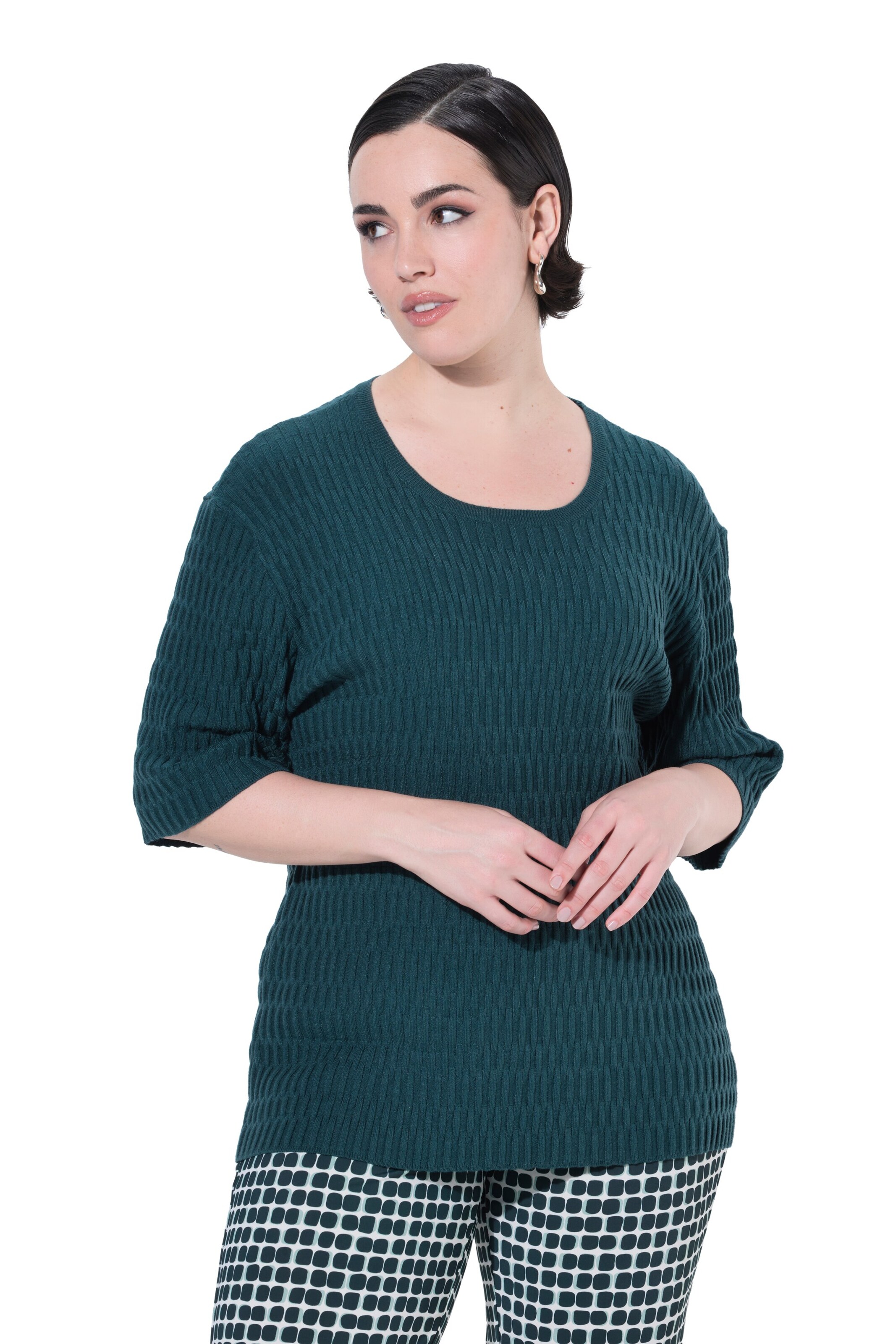 Ulla Popken Trui in Groen: voorkant