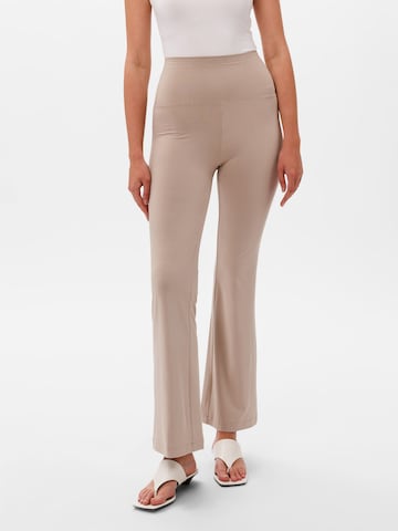 évasé Pantalon 'Belle' Les Lunes en beige : devant