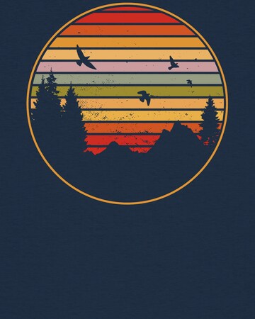 Watapparel Shirt ' Sunset Berge & Tannen ' in Blauw