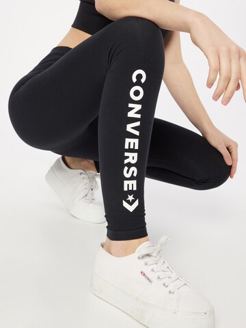 CONVERSE Skinny Nohavice 'Wordmark' - Čierna