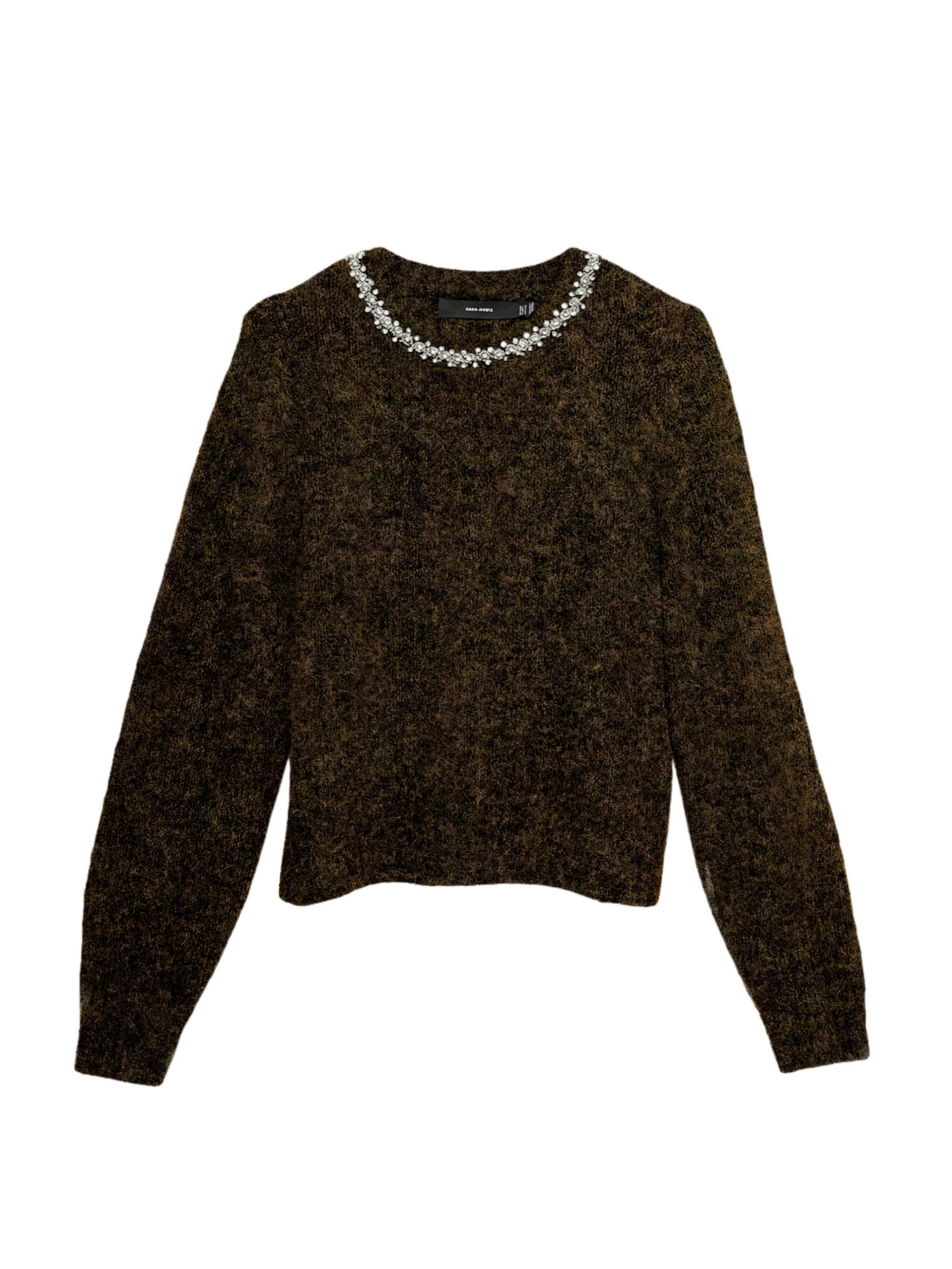VERO MODA Trui 'VMNovah' in Bruin: voorkant