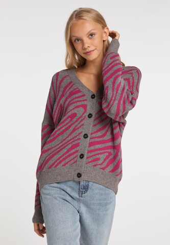 MYMO Knit Cardigan in Grey: front