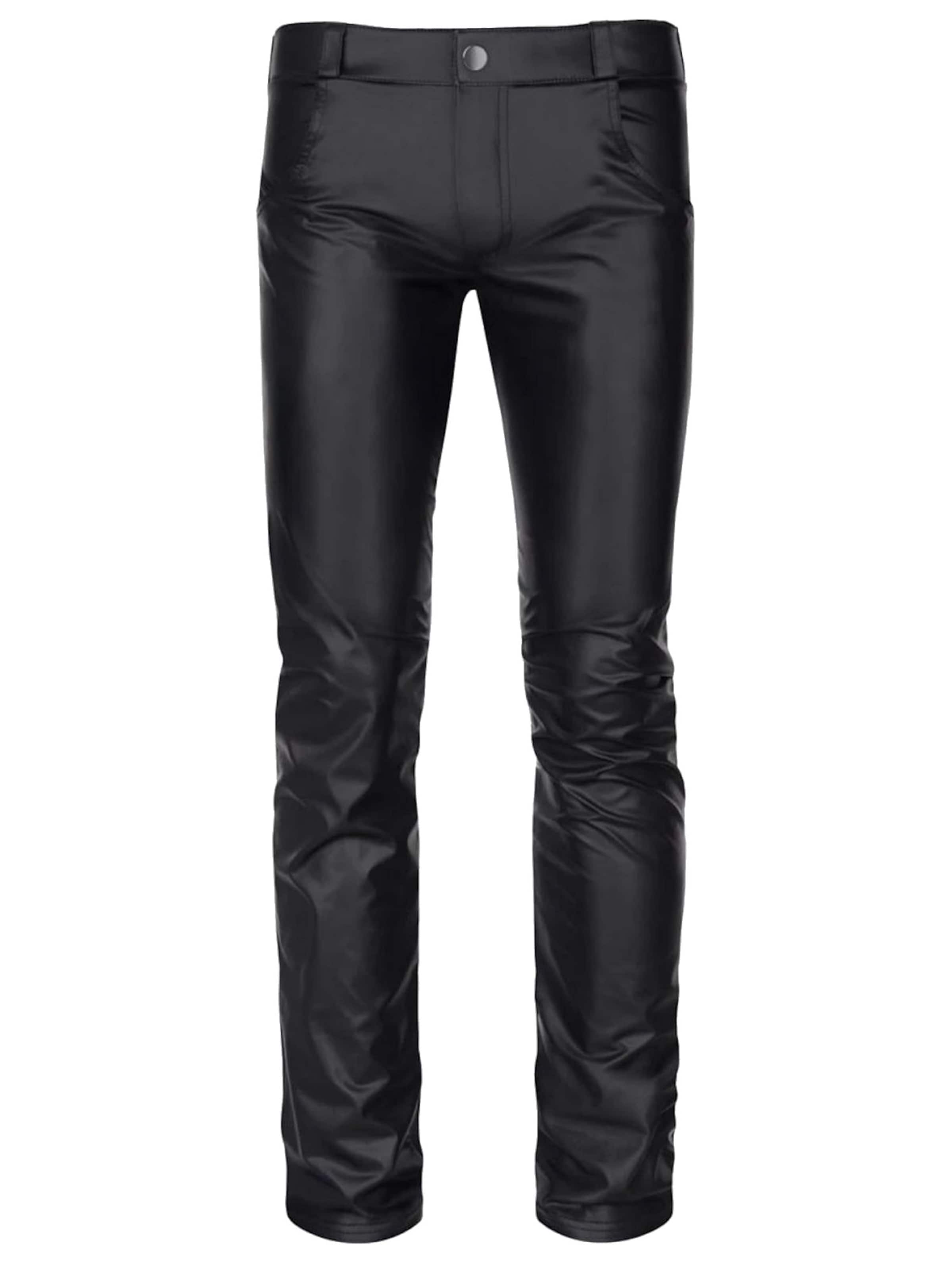 Regnes Fetish Planet Slim fit Pants 'Vincenzo' in Black: front