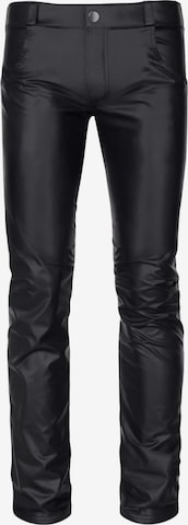 Regnes Fetish Planet Slimfit Hose 'Vincenzo' in Schwarz: Vorderseite