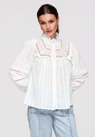Ombre Blouse in White