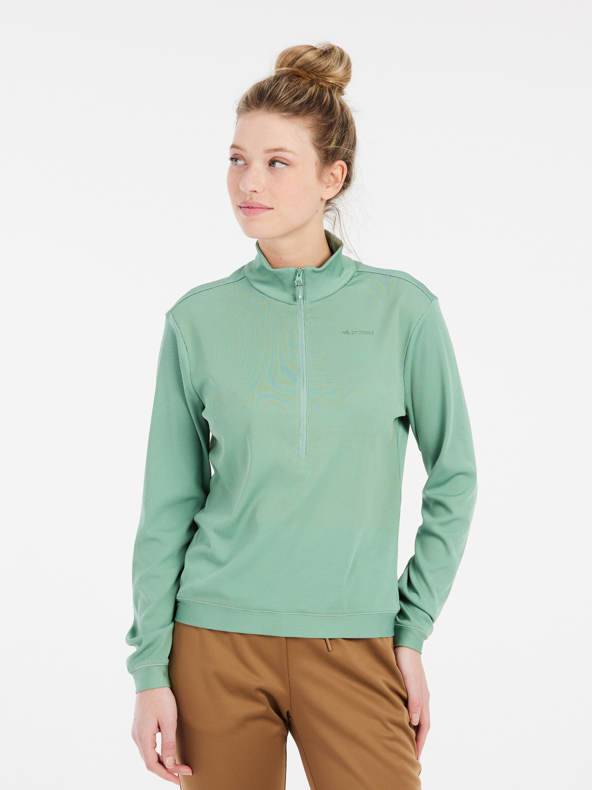 PROTEST Athletic Sweatshirt 'PRTCUPID' in Green: front
