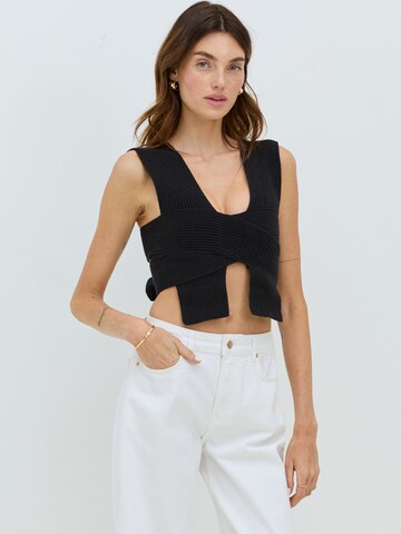 Cie Cie - Top de punto en negro: frente