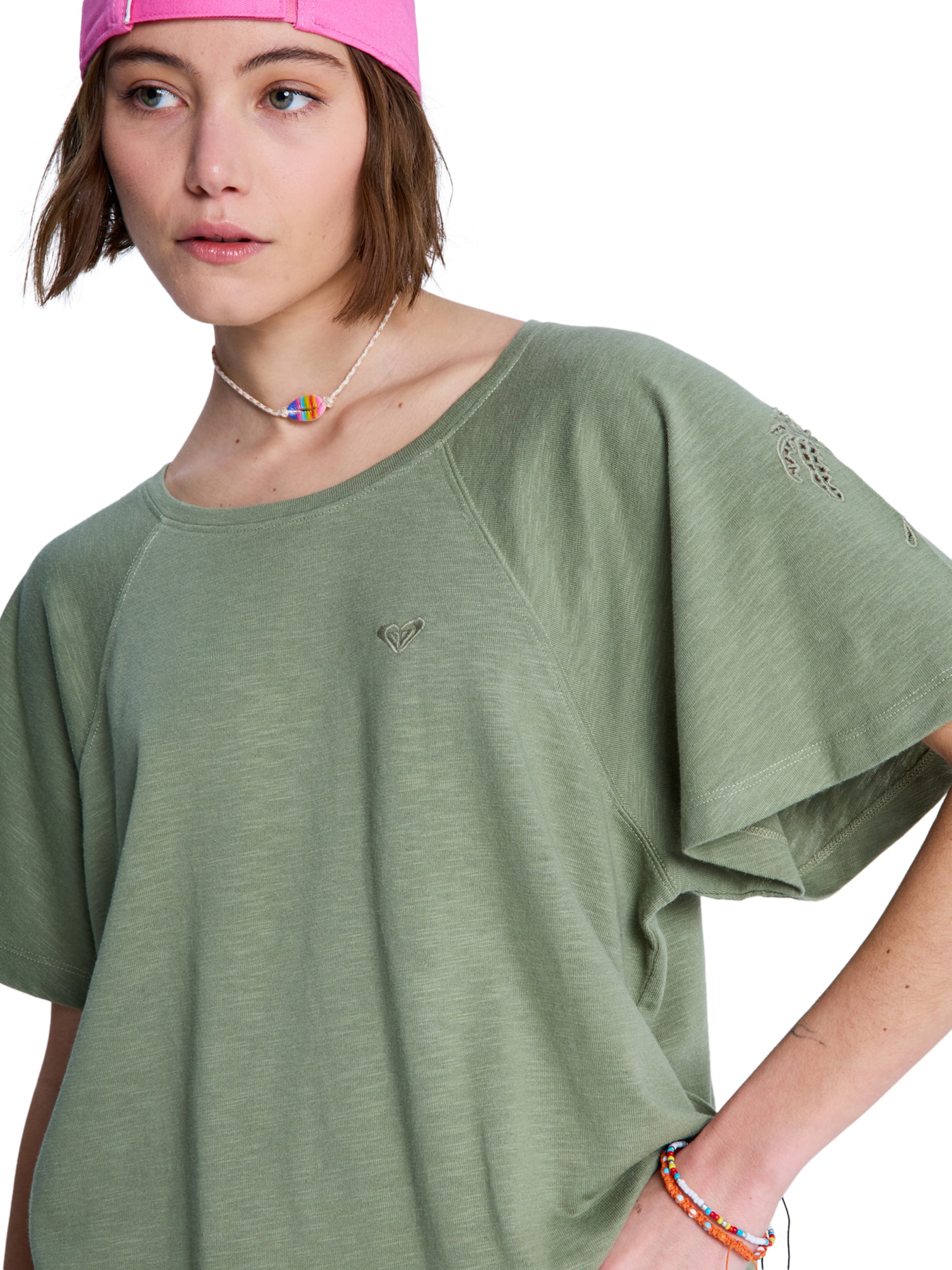 ROXY Shirt 'Time For Palm Tree' in Green