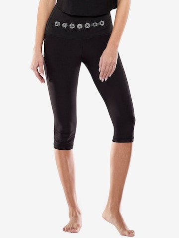 Skinny Pantaloni sport 'Hwl212C' de la Winshape pe negru: față