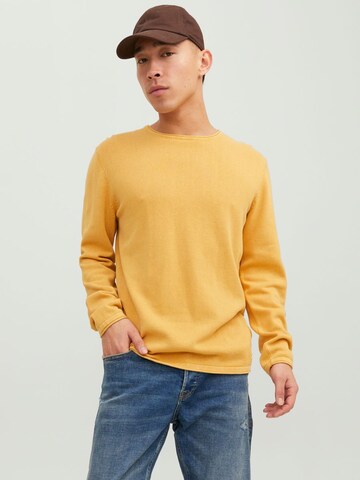 JACK & JONES Regular fit Sweater 'Leo' in Orange: front