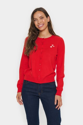 SAINT TROPEZ Cardigan 'Valentina' i rød: forside