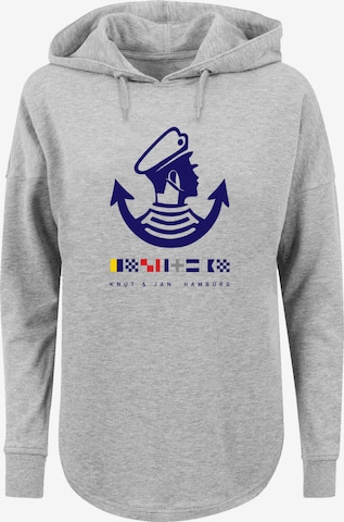 F4NT4STIC Sweatshirt 'Knut & Jan Hamburg Logo' in Grijs: voorkant