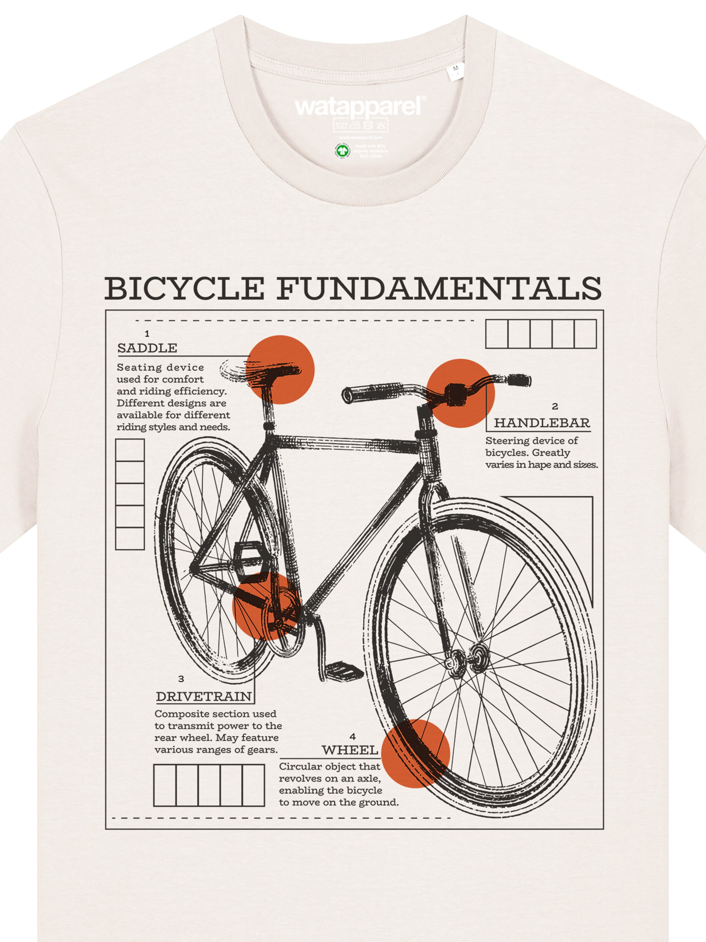 T-Shirt 'Fahrrad Grundlagen' Watapparel en blanc
