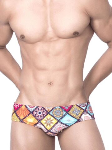 BIMONI Athletic Swim Trunks 'Badeslip Orient' in Mixed colors: front