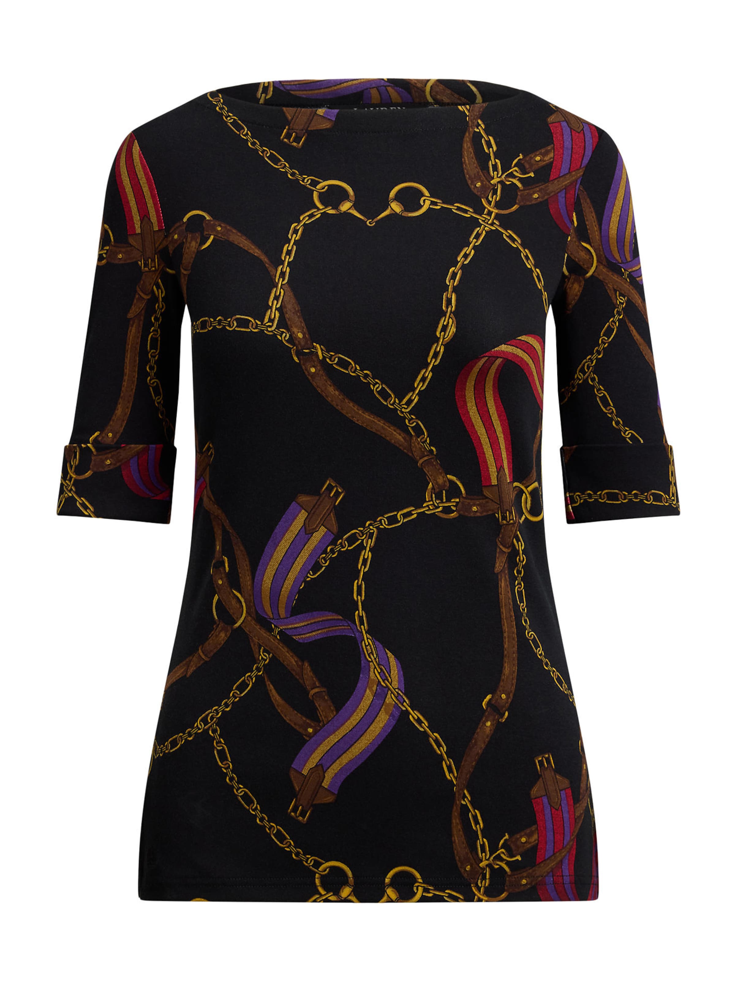 Lauren Ralph Lauren Μπλουζάκι 'JUDY' σε μαύρο: μπροστά