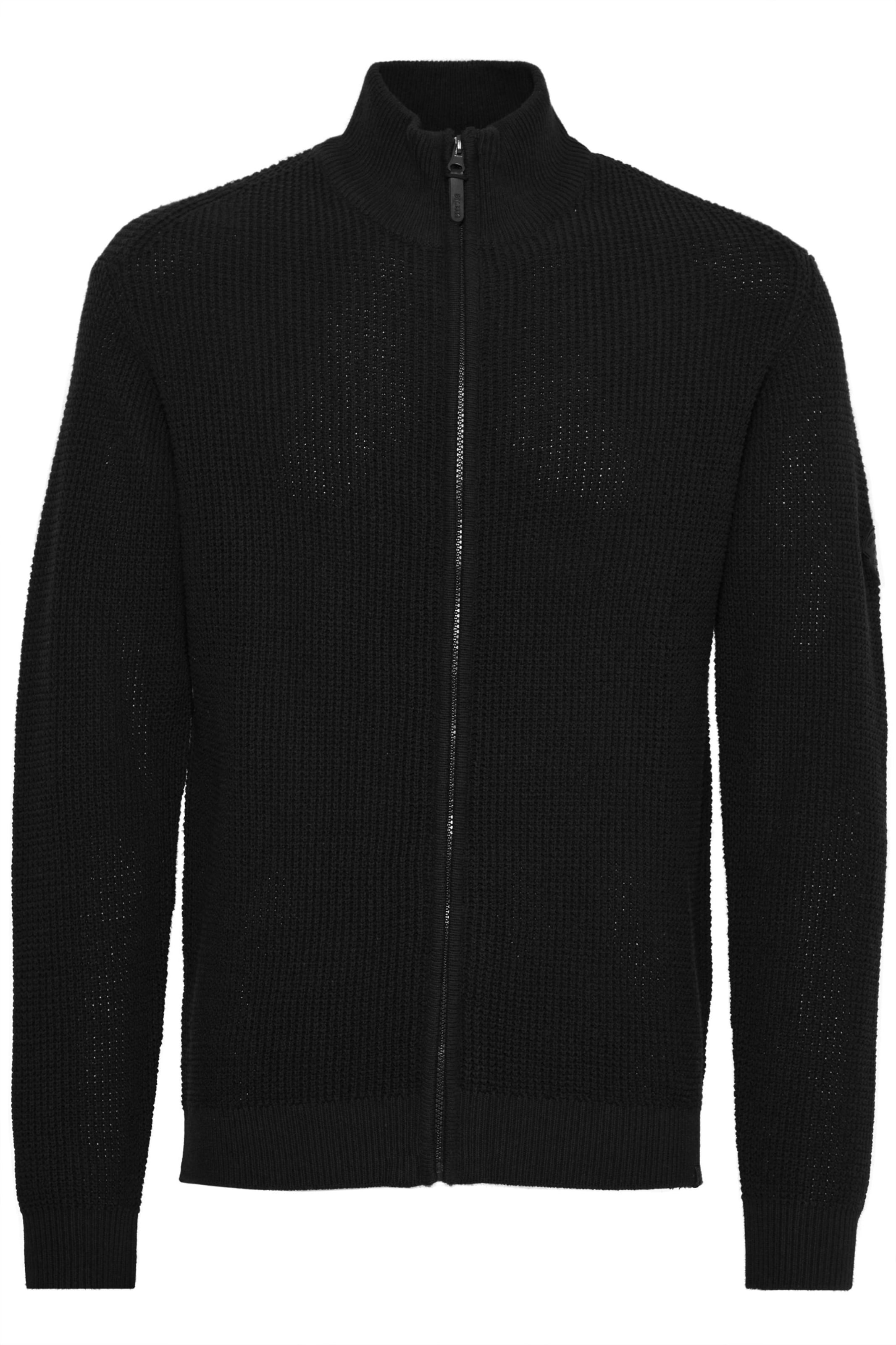 INDICODE JEANS Strickjacke 'Revil' in Schwarz: Vorderseite