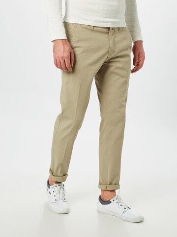 Coupe slim Pantalon chino 'Stig' Marc O'Polo en beige : devant